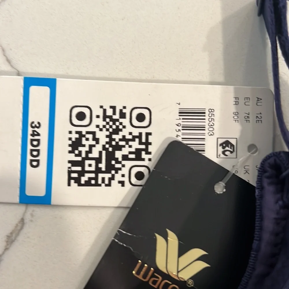 Wacoal Womens 34 DDD Navy Blue 855303 Back Appeal Bra Smoothing - Picture 2 of 5